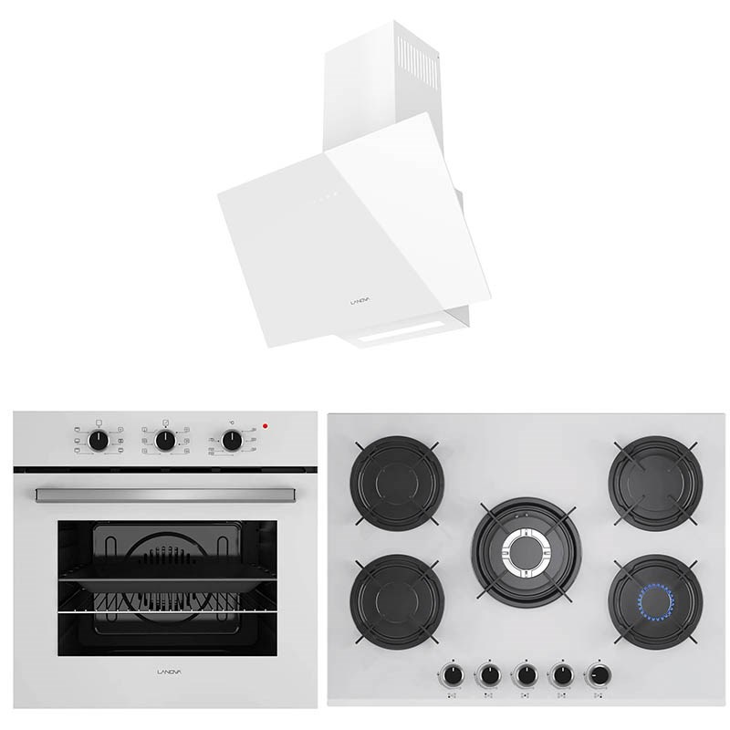 Lanova Mano 2106TW01 – G17402-106 – 3220W6 5’li Beyaz Cam Ankastre Set